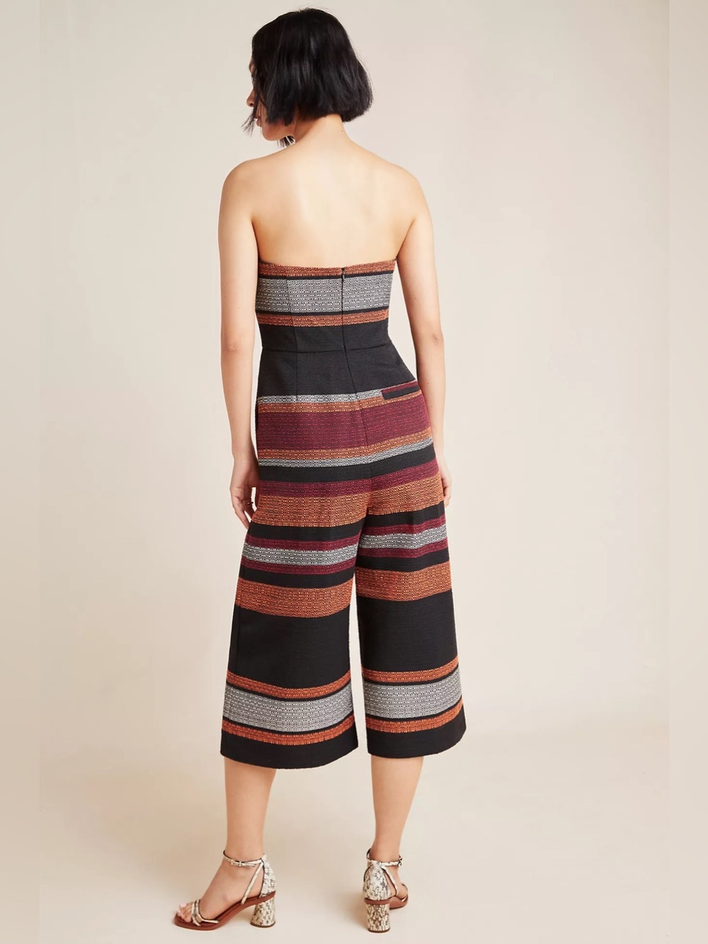 Anthropologie Corey Lynn Calter Nina Striped Strapless Wide Leg Jumpsuit size 6 - Picture 2 of 7